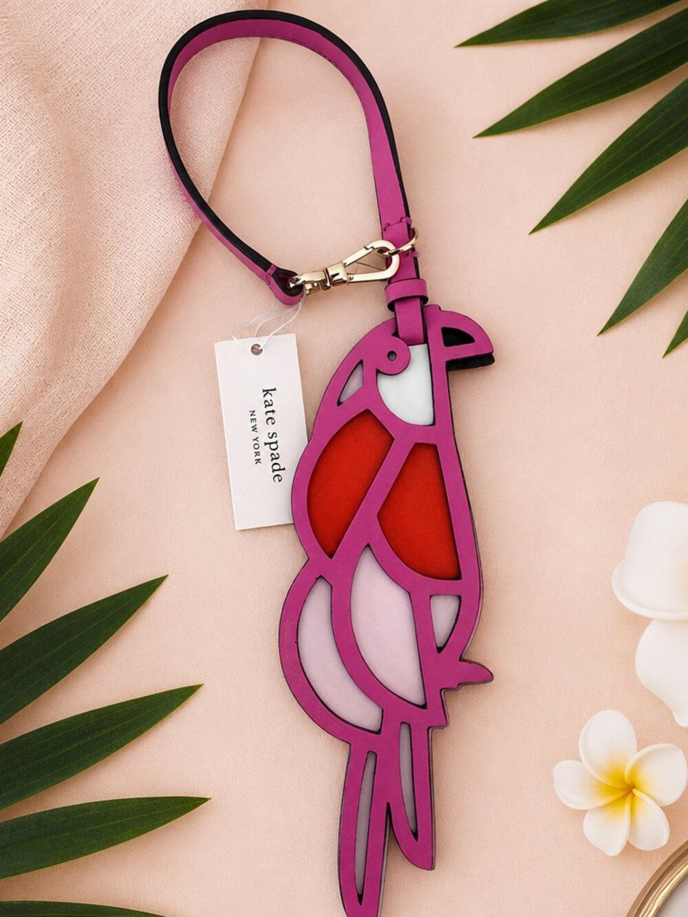 Kate Spade Flock Party Parrot Key FOB/Bag Charm NWT